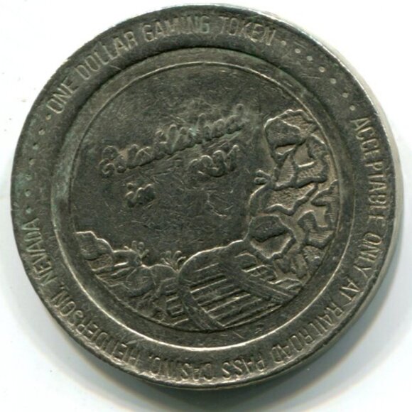 1985 Railroad Pass Casino Henderson Nevada $1 Gaming Token (b538-2) - Picture 2 of 2